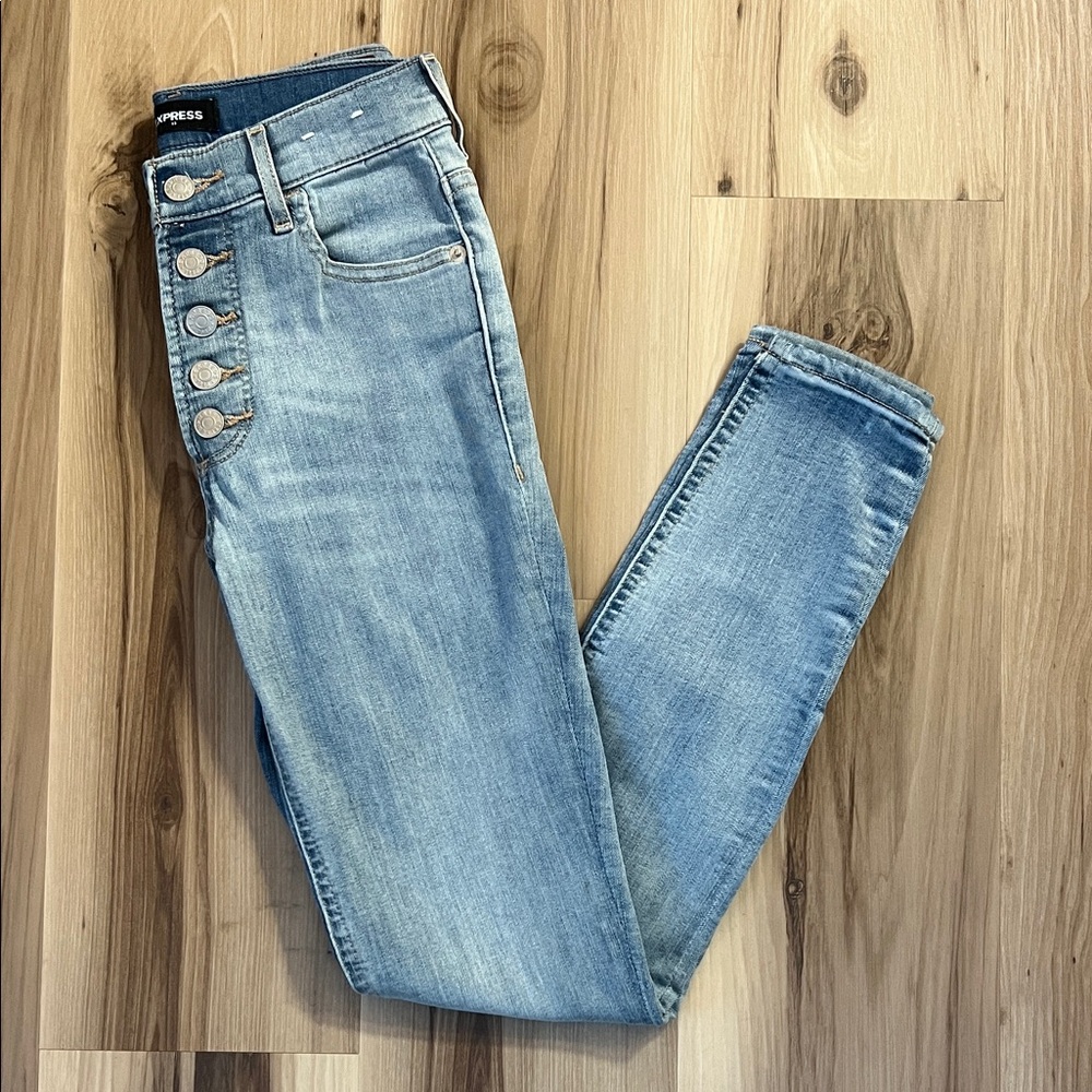 Express Women's High Rise Light Blue Jeans